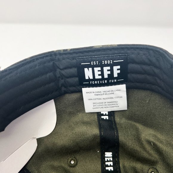 Neff Men's Tilted Patch SB Snapback Hat - GREEN CAMO One Size NWT - Picture 7 of 8